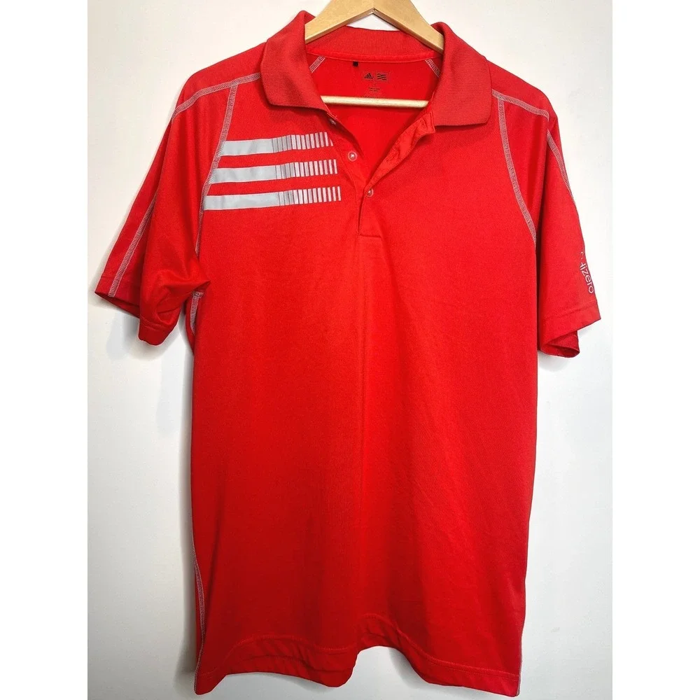 Adidas Men's Adizero Red Short Sleeve‎ Golf Polo Shirt